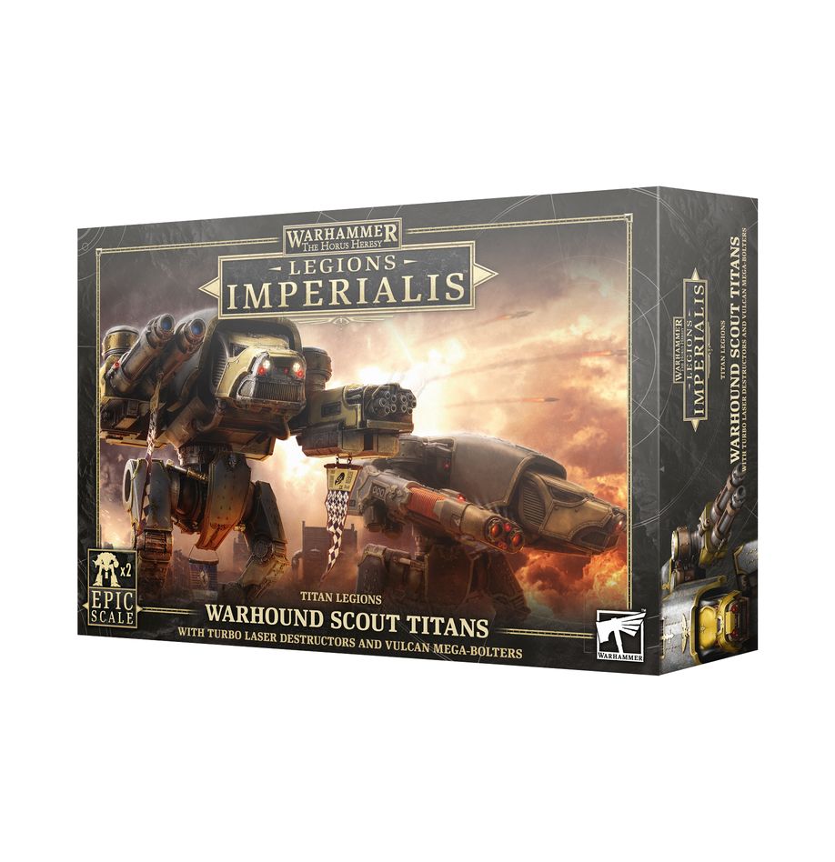 Legions Imperialis: Titan Legions: Warhound Scout Titans with Turbo Laser Destructors and Vulcan Mega-Bolters | The Horus Heresy