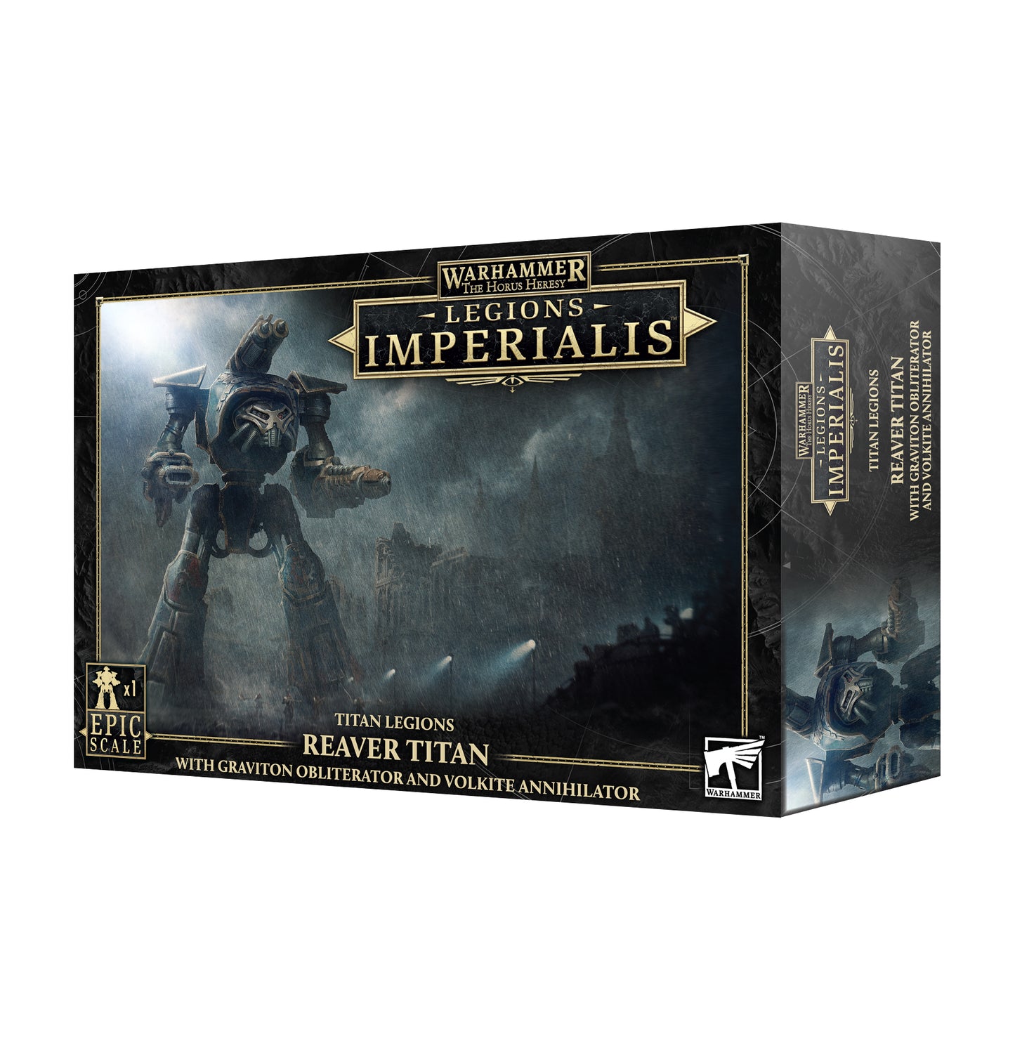 レギオン・インペリアリス:リーヴァー・タイタン(グラヴトン・オブリタレイターとヴォルカイト・アナイアレイター装備) | ウォーハンマー