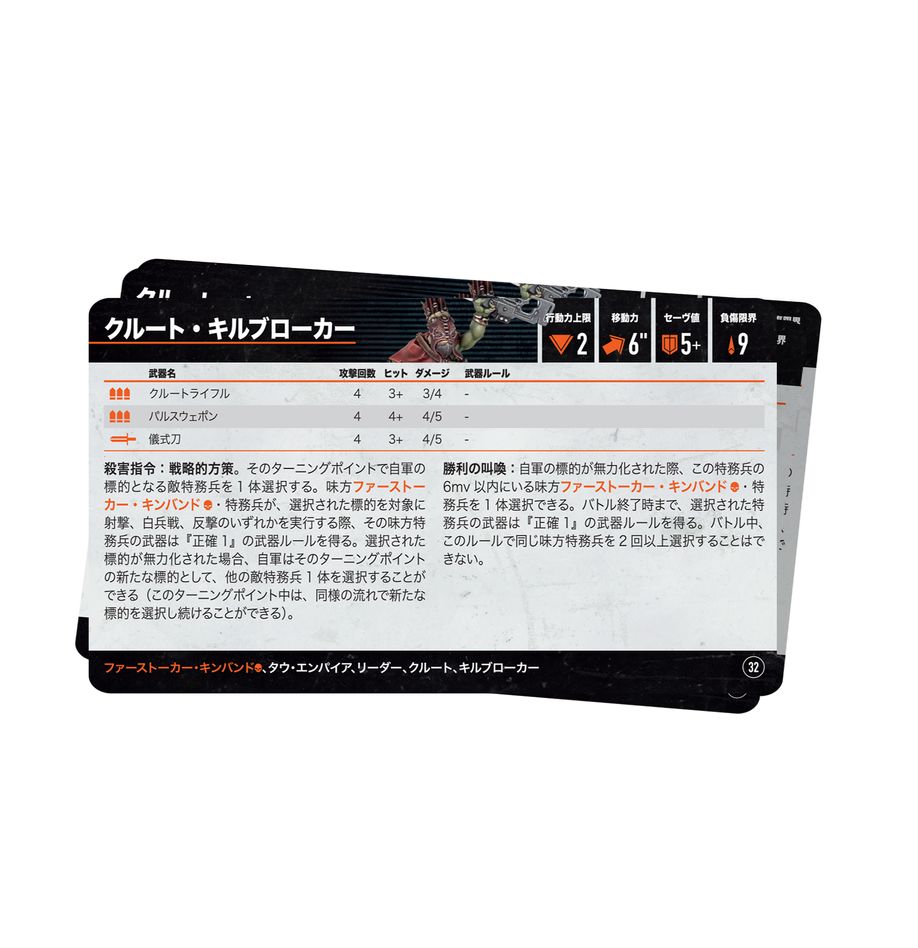データカード：ファーストーカー・キンバンド（日本語版） | キルチーム（Kill Team）
